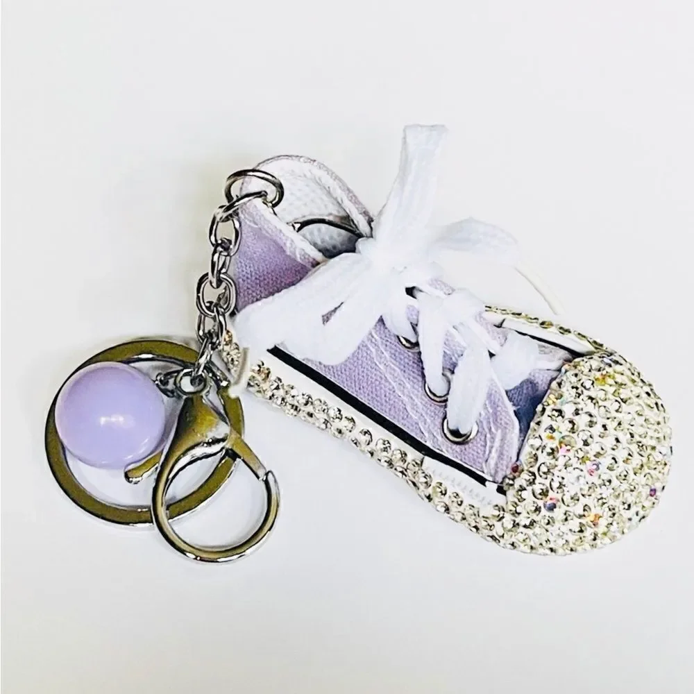 Lavender Sparkly Shoe Keychain